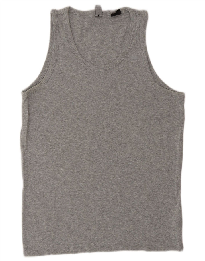 G-STAR Mens Vest Top Large Grey Cotton