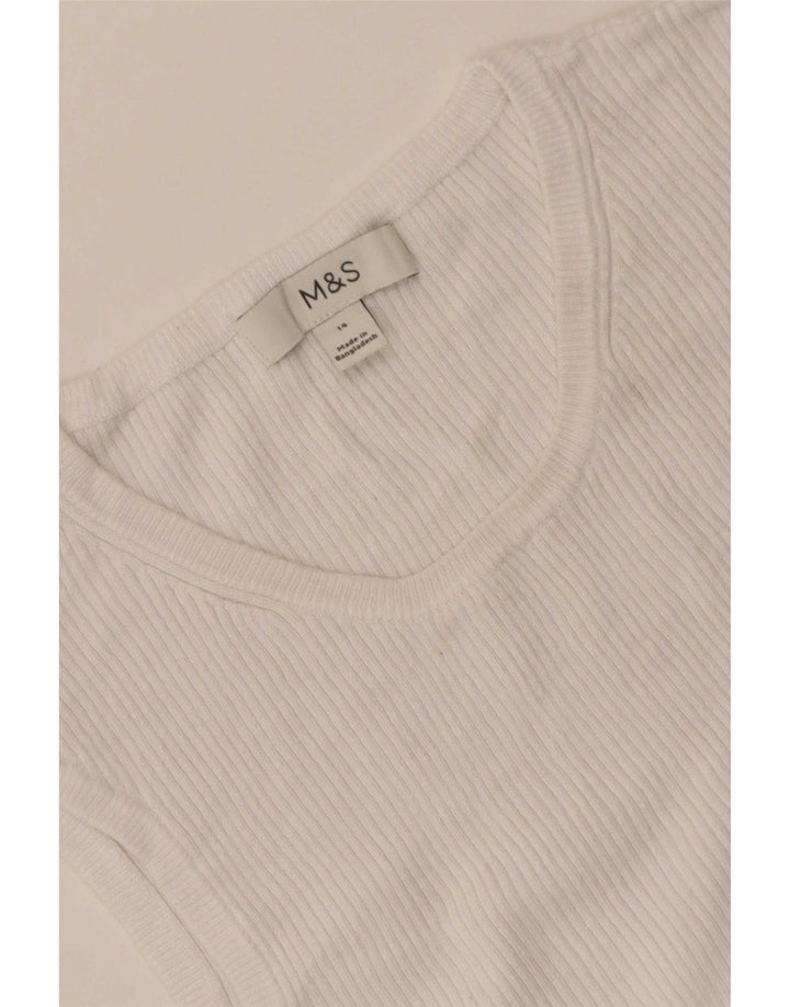 Marks & Spencer Womens Vest Top UK 14 Medium White