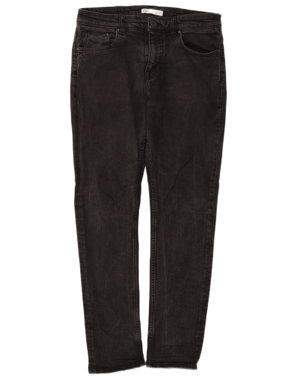 Zara Mens Slim Jeans EU 42 Large W32 L31 Black Cotton