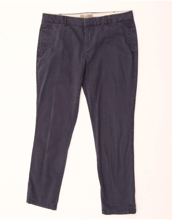 Fat Face Womens Slim Chino Trousers UK 16 Large W36 L30 Navy Blue Cotton