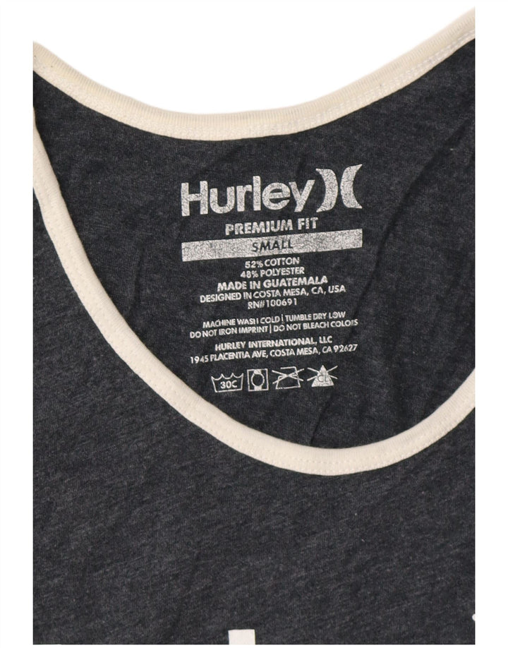 HURLEY Mens Premium Fit Graphic Vest Top Small Grey Flecked Cotton