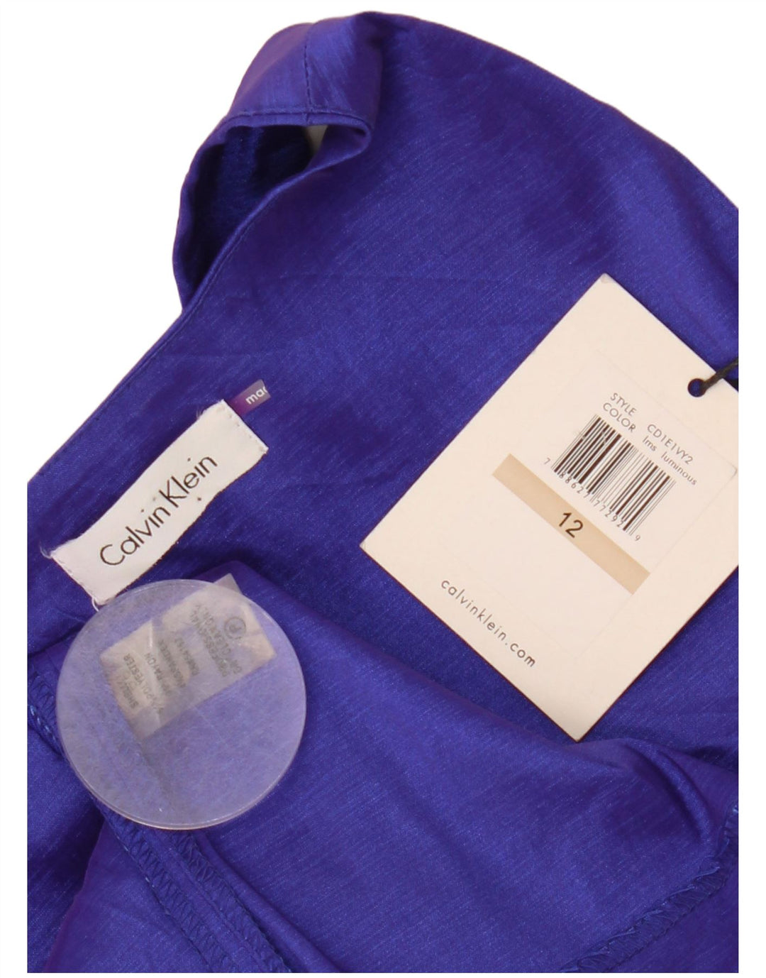 CALVIN KLEIN Womens Sleeveless A-Line Dress US 12 Medium Purple Polyester