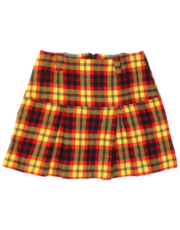 Vintage Womens Mini Skirt W28 Medium Yellow Plaid