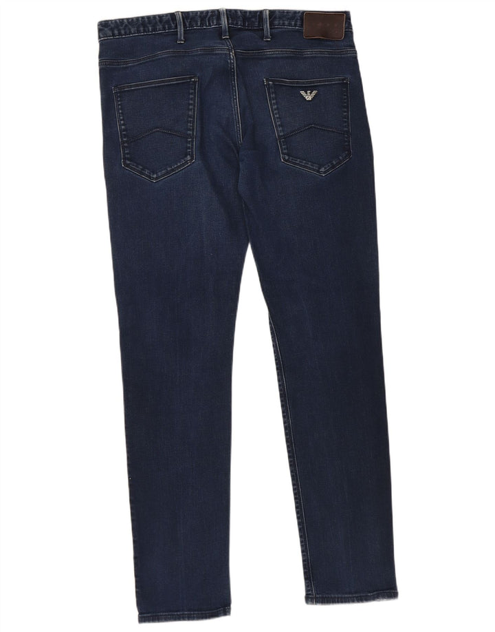 Armani Mens Slim Jeans W34 L31 Navy Blue Cotton