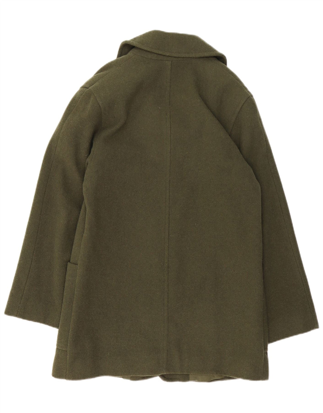 VINTAGE Womens Oversized Overcoat UK 10 Small  Green Wool