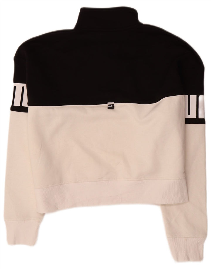 Puma Womens Oversized Graphic Sweatshirt Jumper UK 10 Small Black