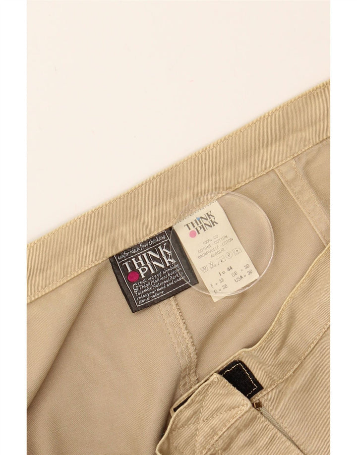 THINK PINK Womens Cargo Skirt  W30 L30 Beige Cotton Vintage Think Pink and Second-Hand Think Pink from Messina Hembry 