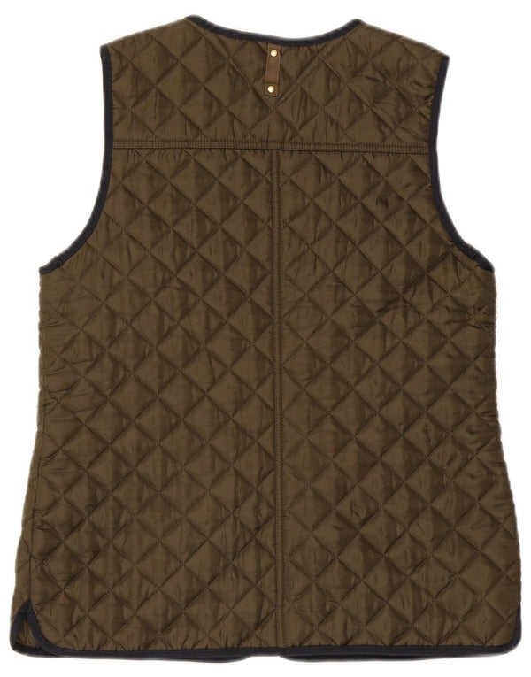 Tommy Hilfiger Womens Quilted Gilet UK 12 Medium Khaki Polyester