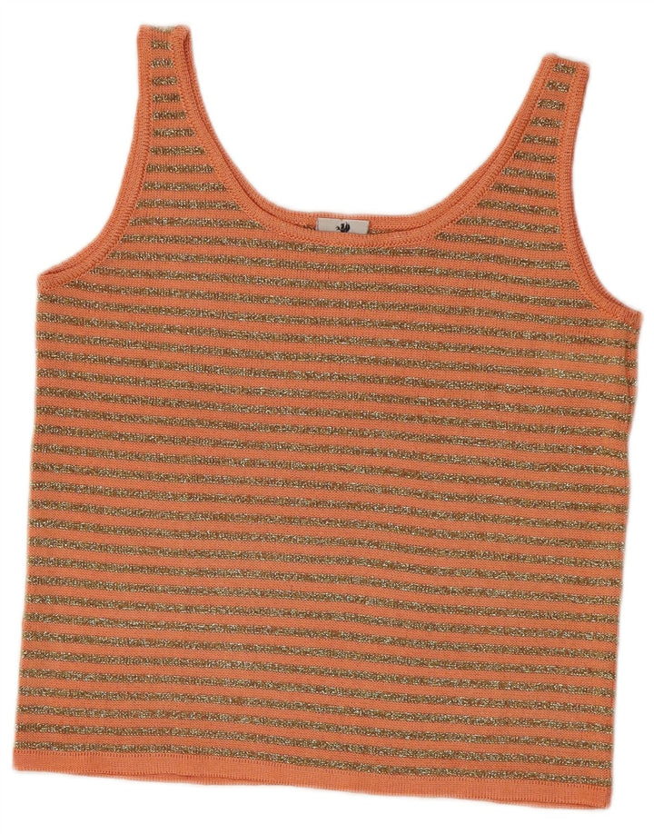 Vintage Womens Knit Cami Top IT 42 Medium Orange Striped