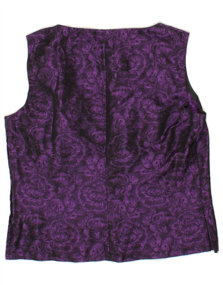 VINTAGE Womens 2 Piece Set UK 14 Medium Purple Floral Vintage Vintage and Second-Hand Vintage from Messina Hembry 