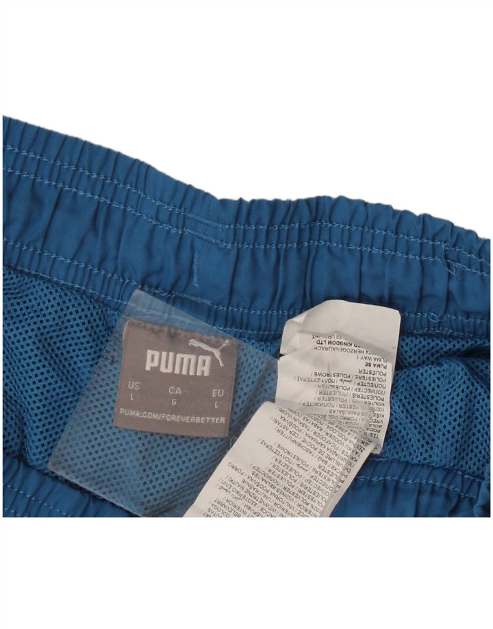 Puma Mens Graphic Swimming Shorts Large Blue Polyester