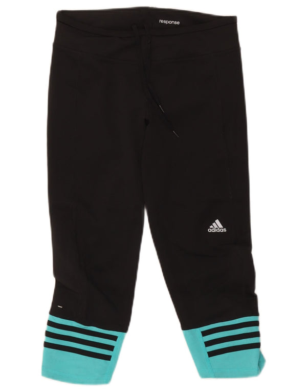Adidas Womens Climalite Capri Leggings UK 8 Small Black Colourblock