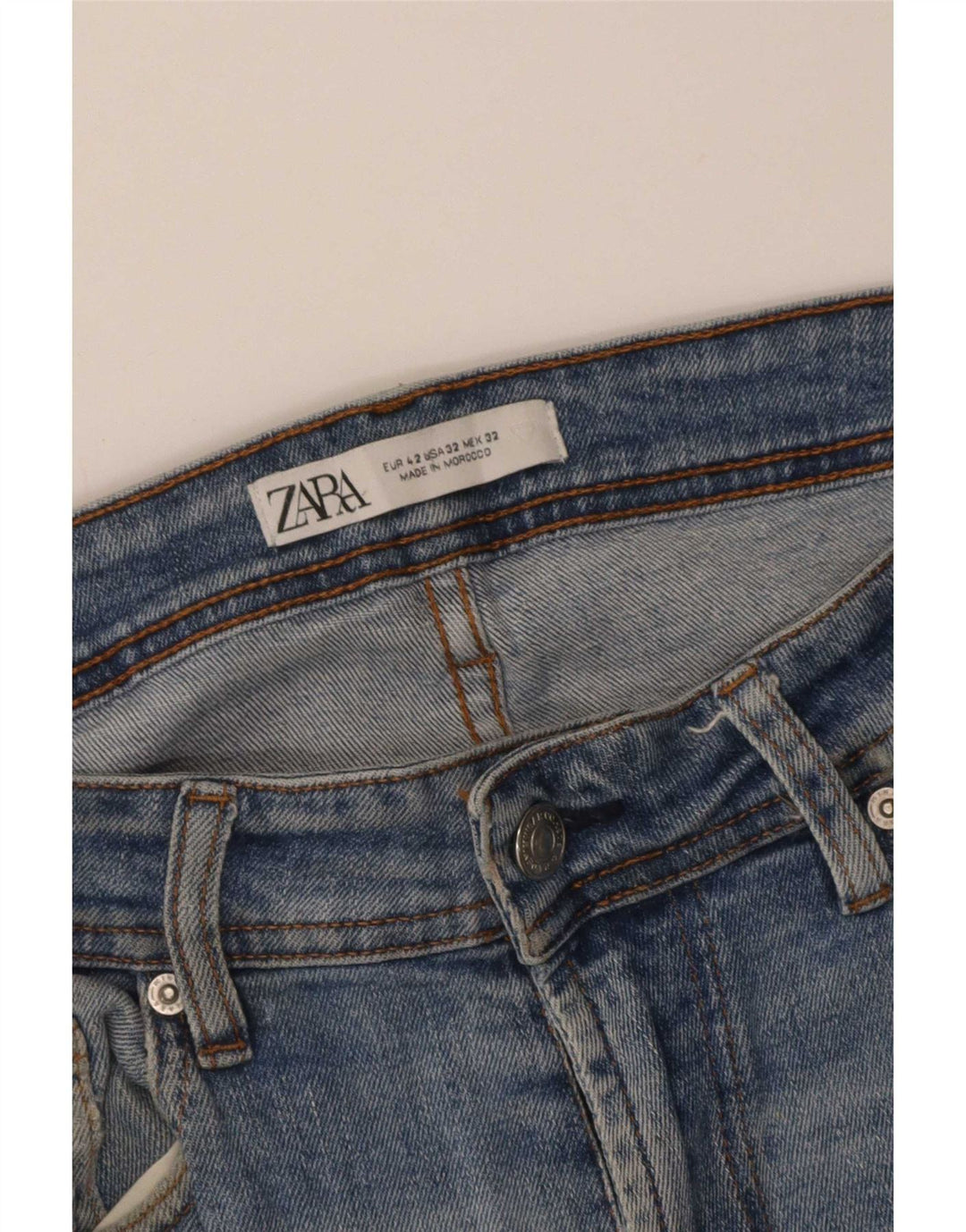 Zara Mens Denim Shorts EU 42 Large W32  Blue