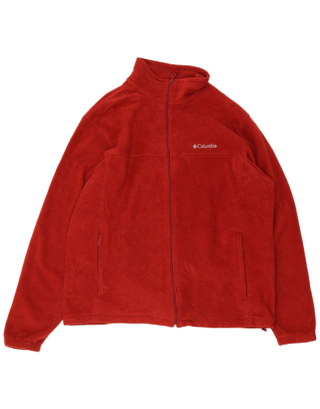 Columbia Mens Fleece Jacket UK 44 2XL Red Polyester