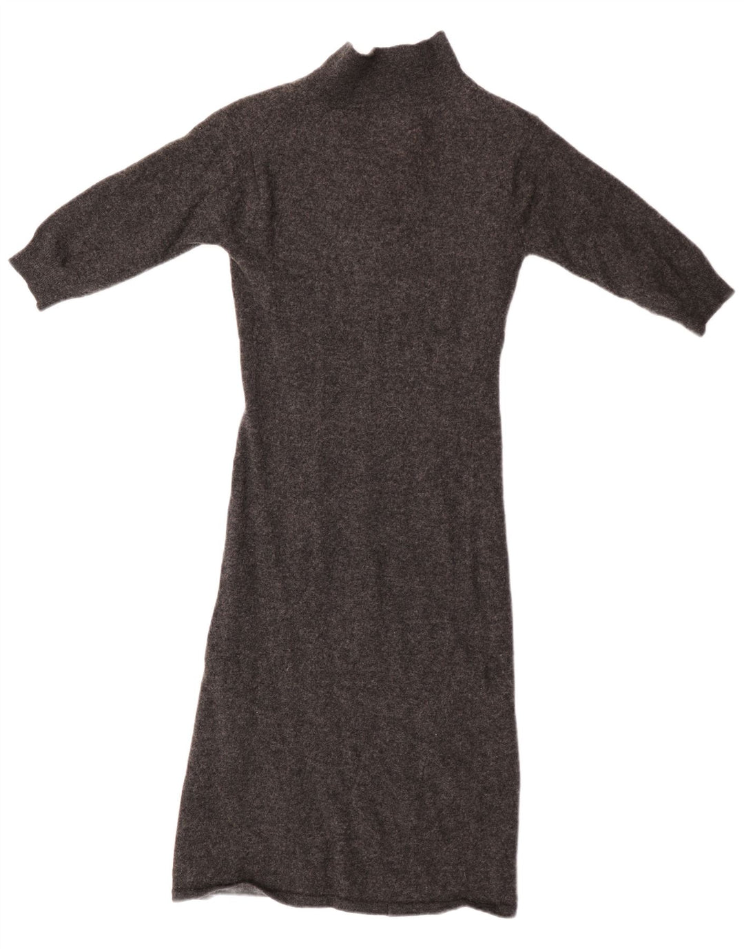 JIGSAW Womens 3/4 Sleeve Jumper Dress UK 8 Small Grey Lambswool