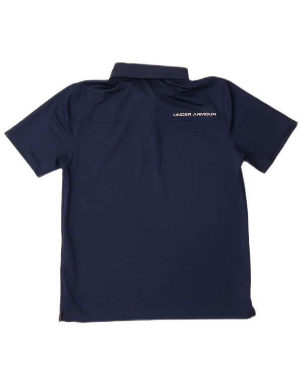 UNDER ARMOUR Boys Heat Gear Polo Shirt 11-12 Years Large  Navy Blue