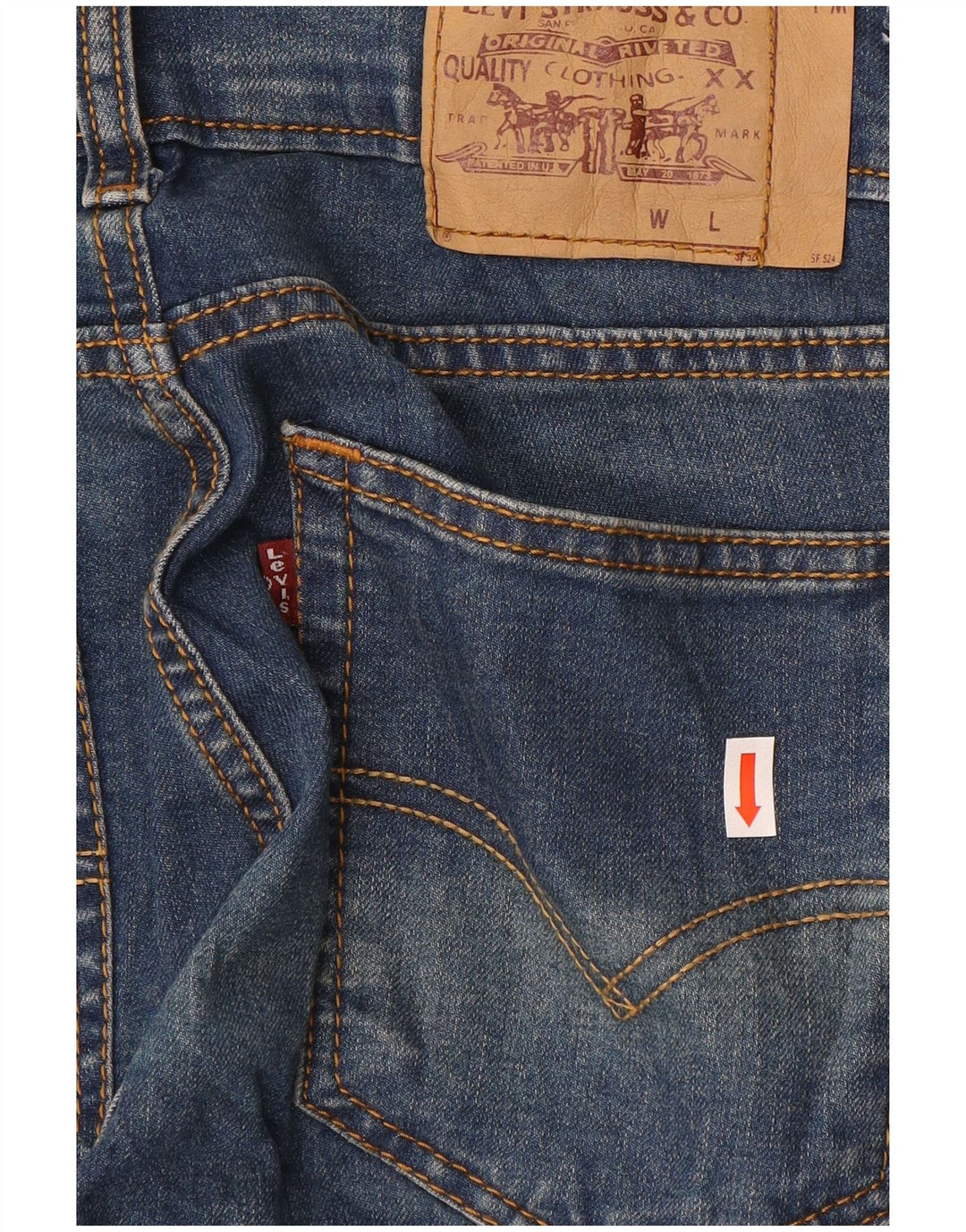 LEVI'S Womens Straight Jeans W30 L33 Blue Cotton