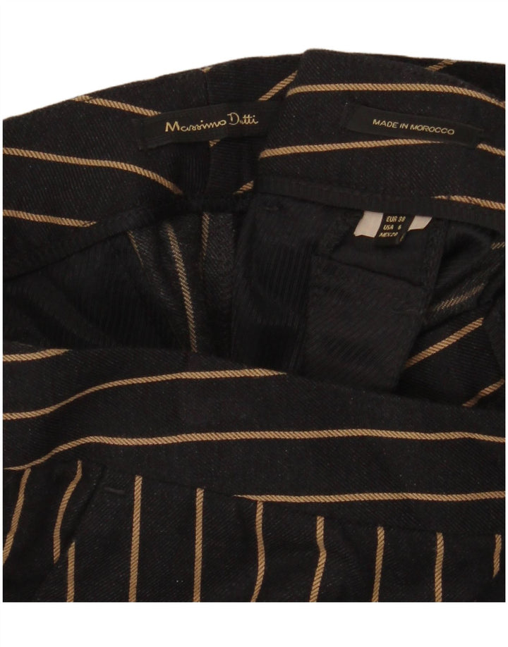 MASSIMO DUTTI Womens High Waist Chino Trousers EU 38 Small W28 L28 Black