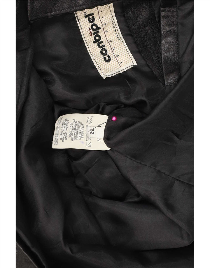 Conbipel Mens Leather Jacket IT 52 Large Black Leather