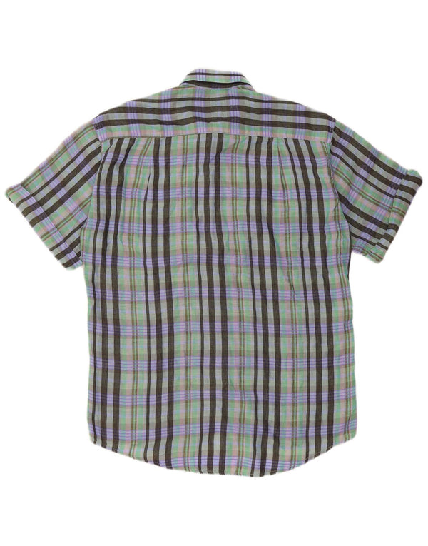 Levi's Mens Short Sleeve Shirt Large Green Plaid