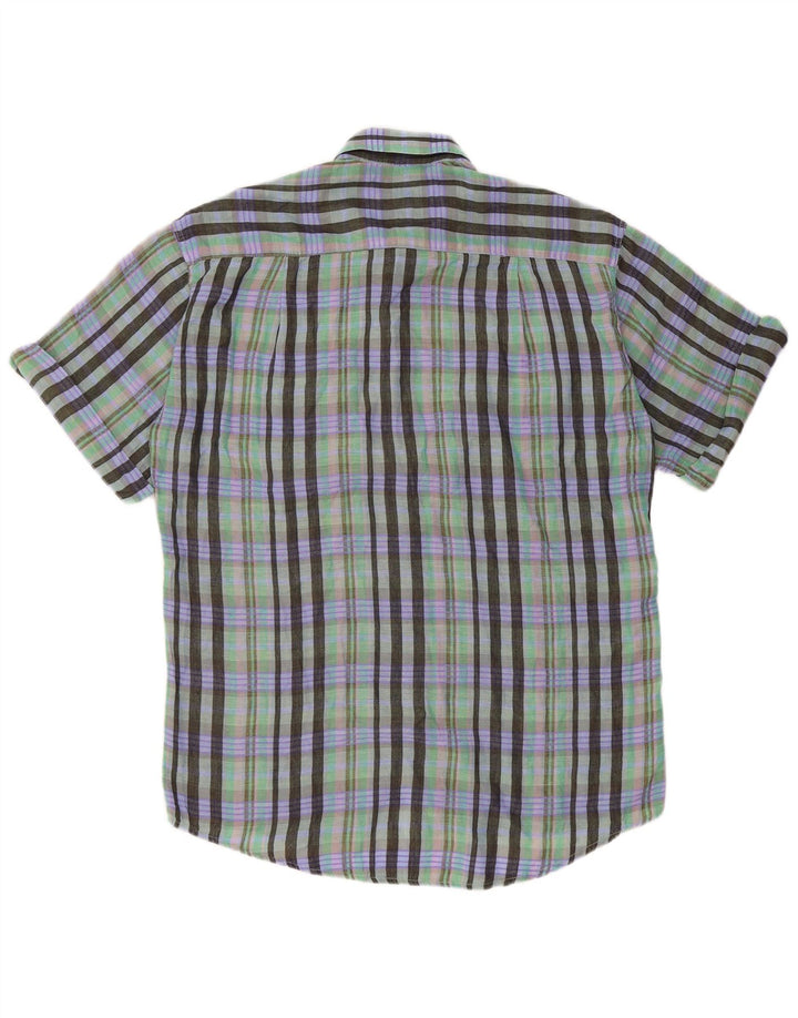 Levi's Mens Short Sleeve Shirt Large Green Plaid