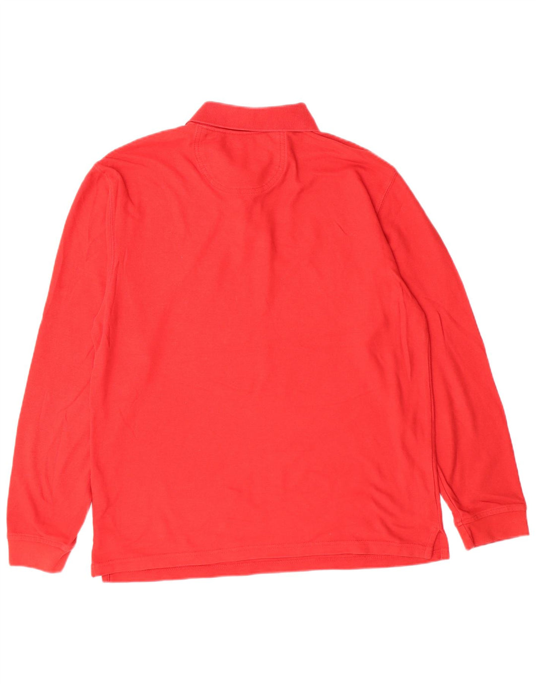 Izod Mens Long Sleeve Polo Shirt Medium Red Polyester