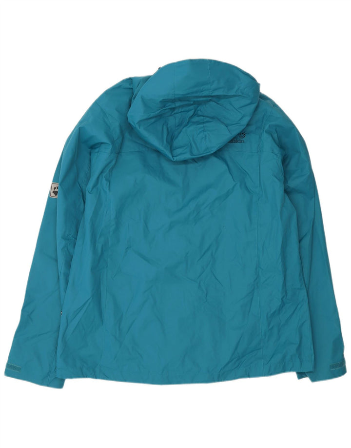 JACK WOLFSKIN Womens Hooded Rain Jacket UK 18/20 XL Blue Polyamide