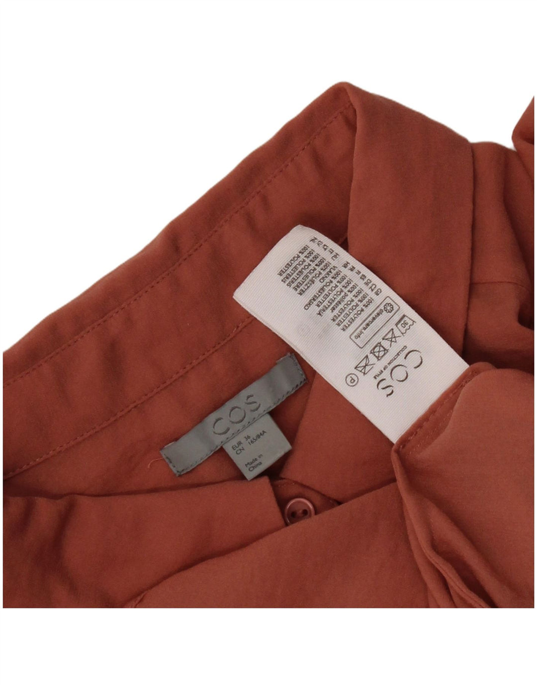 Cos Womens Oversized Shirt Dress EU 36 Small Orange Polyester