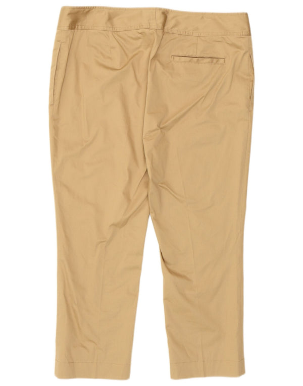 Fay Womens Capri Trousers EU 48 2XL W36 L22 Beige Cotton