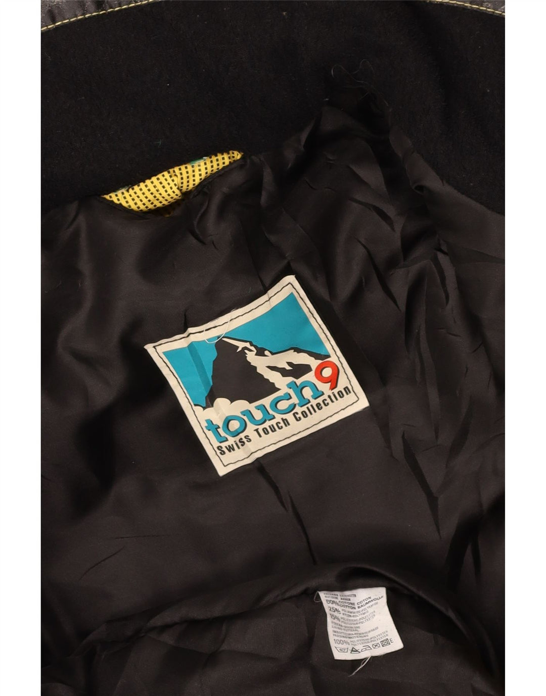 VINTAGE Womens Windbreaker Jacket UK 14 Medium Yellow Colourblock Cotton