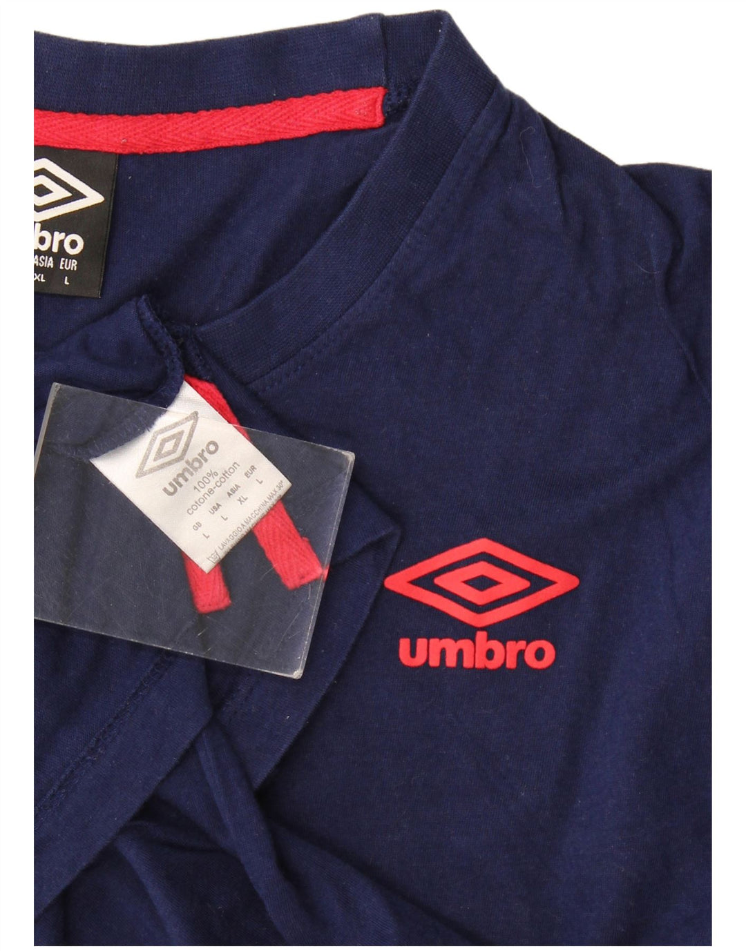 Umbro Mens T-Shirt Top Large Navy Blue Cotton
