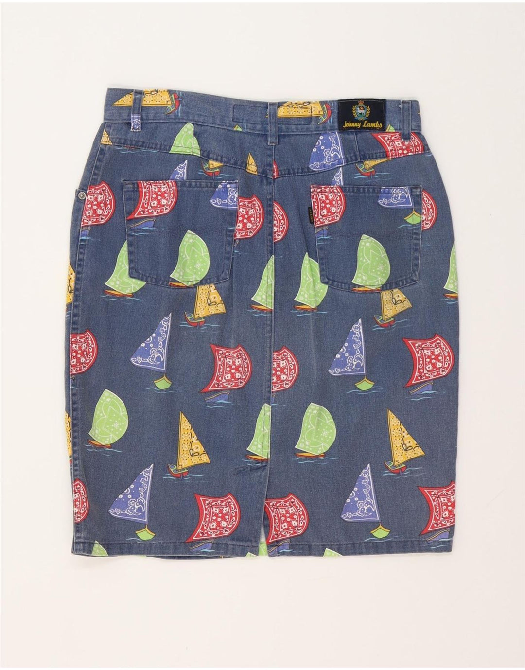 JOHNNY LAMBS Womens Yachting Denim Skirt IT 50 XL W32 Blue