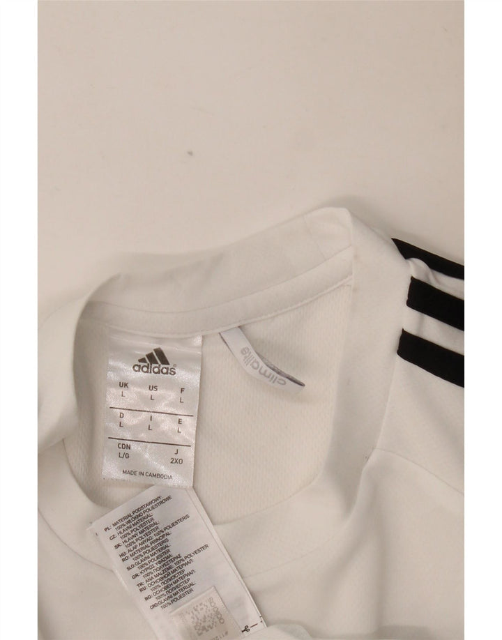 ADIDAS Mens Climalite T-Shirt Top Large White Colourblock Polyester