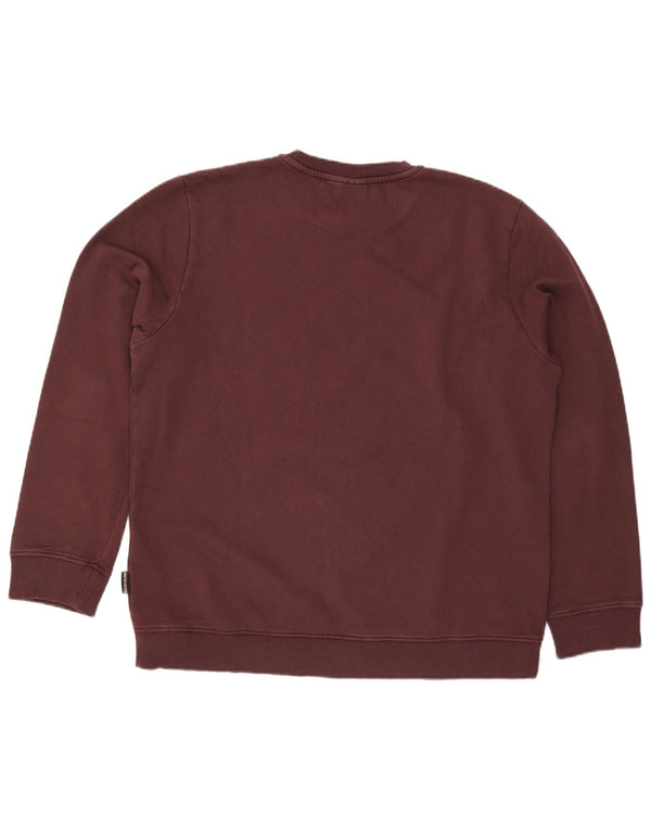 Napapijri Mens Geographic Sweatshirt Jumper 2XL Maroon Cotton