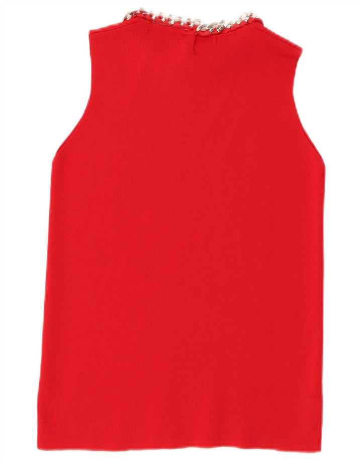 Zara Womens Vest Top UK 12 Medium Red