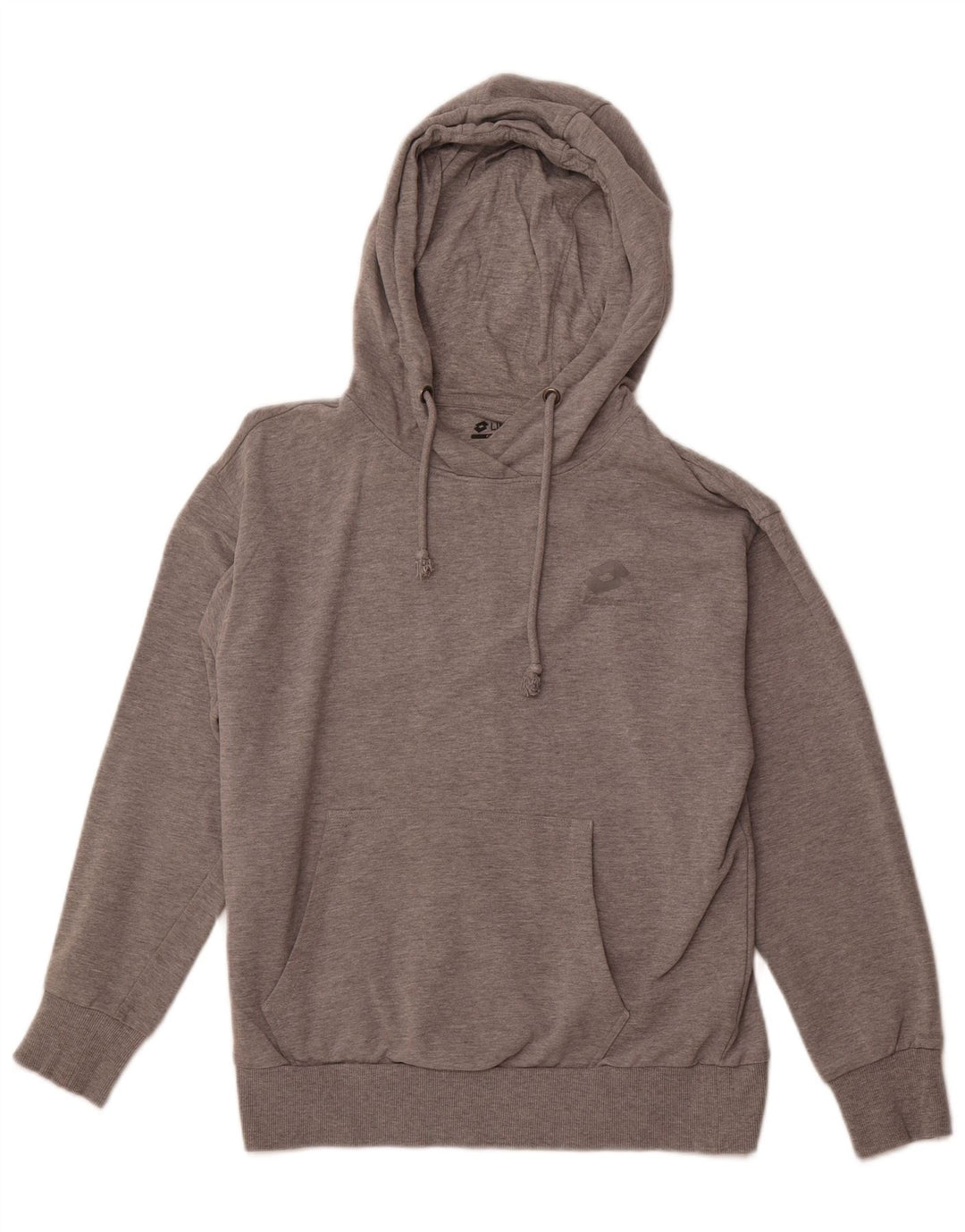 LOTTO Womens Hoodie Jumper UK 14 Medium Grey Cotton