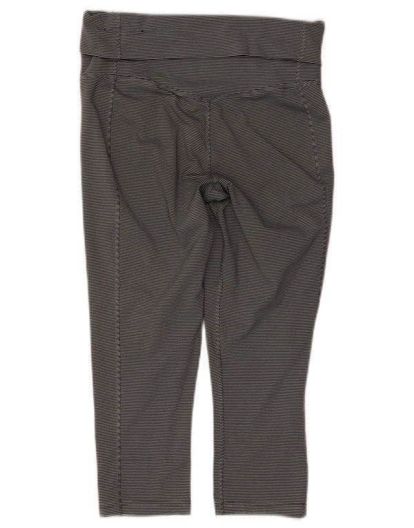 Nike Womens Dri Fit Capri Leggings UK 8 Small  Grey Striped Polyester