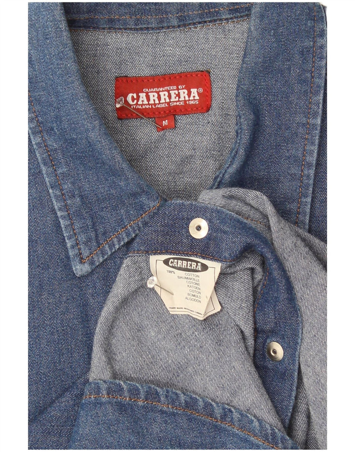 Carrera Mens Denim Shirt Medium Blue Cotton
