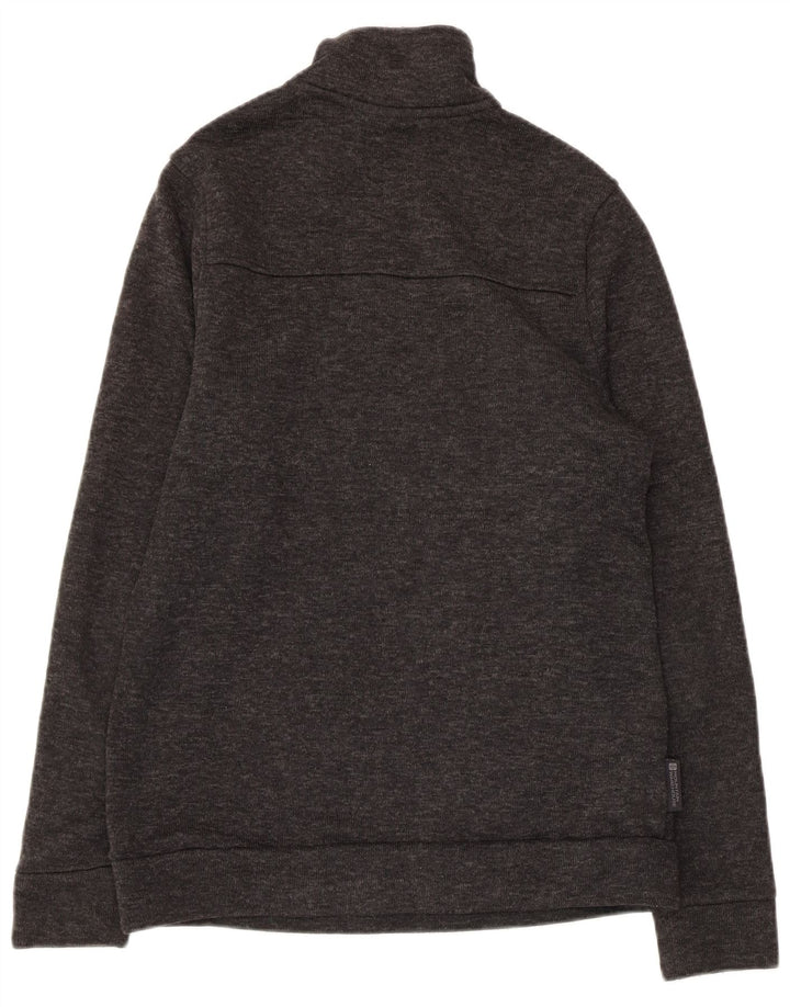 MOUNTAIN WAREHOUSE Mens Zip Neck Sweatshirt Jumper Medium Grey Flecked