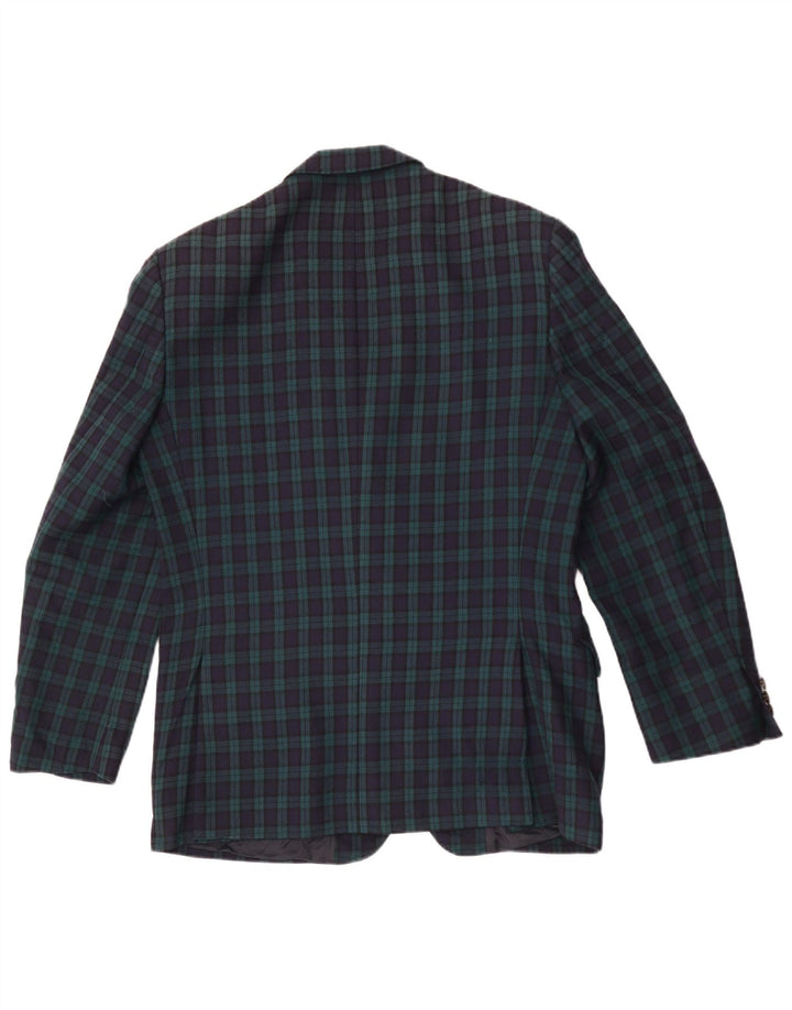 Highland Mens 2 Button Blazer Jacket IT 50 Large Green Check Wool