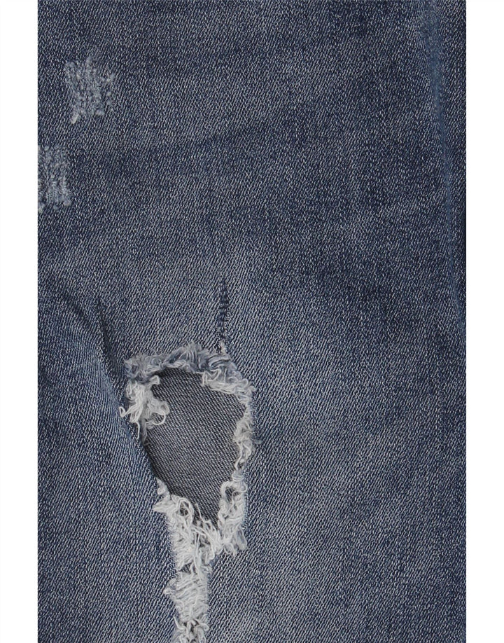 Zara Womens Distressed Slim Jeans W36 L28 Blue Polyester