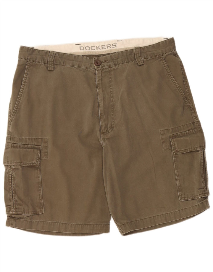DOCKERS Mens Cargo Shorts W36 Large Khaki Cotton