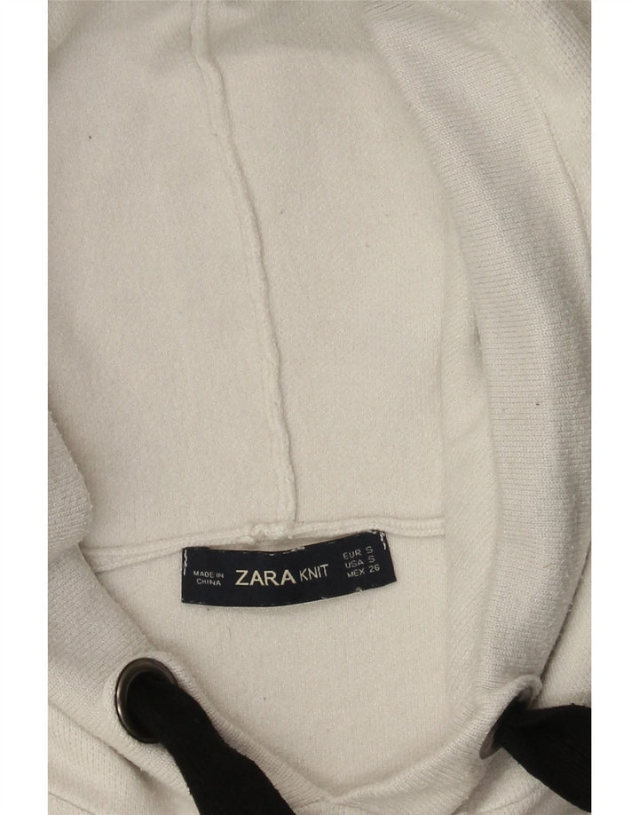 Zara Womens Hooded Oversized Jumper Sweater UK 10 Small White