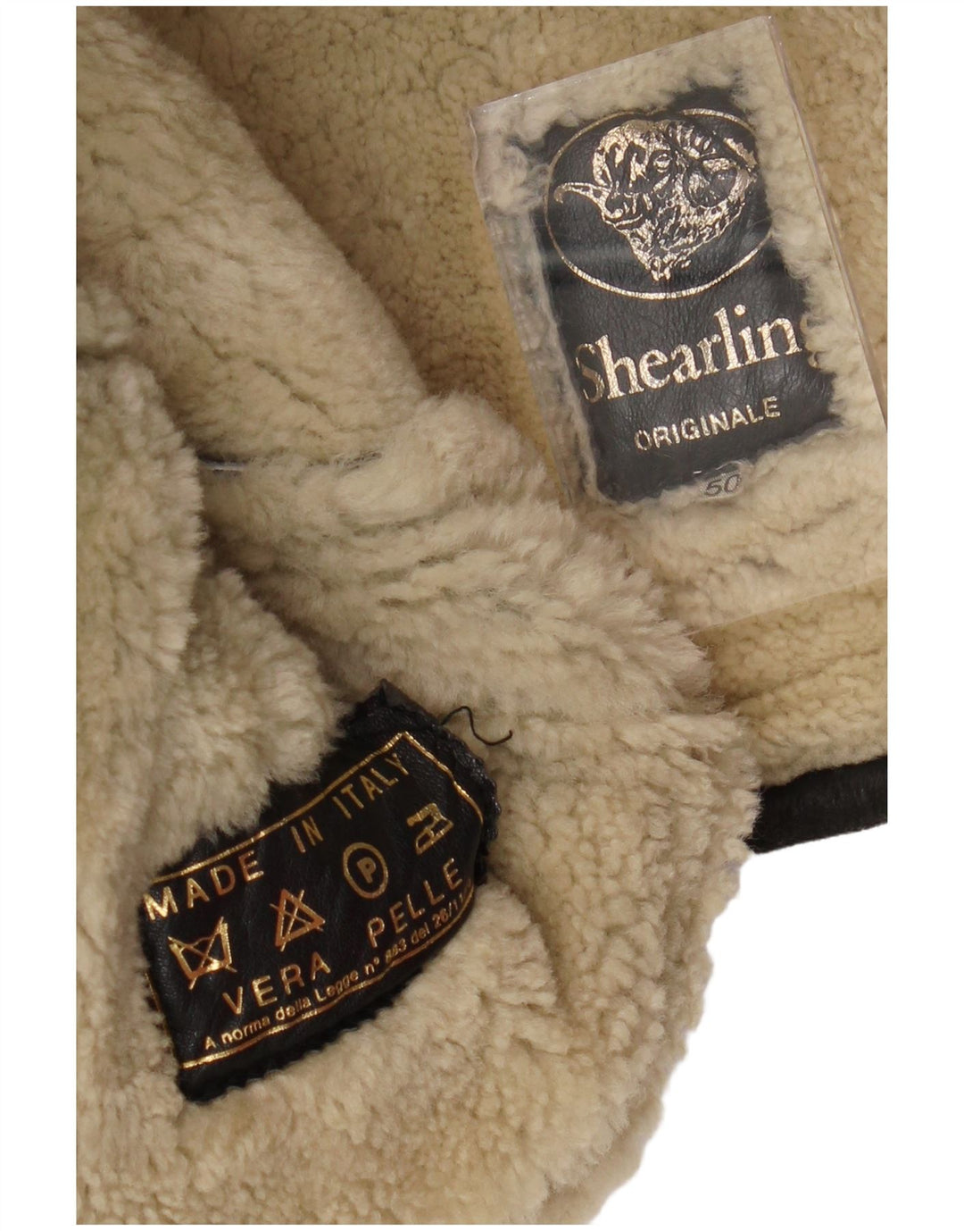 VINTAGE Mens Shearling Jacket IT 50 Large Black Shearling