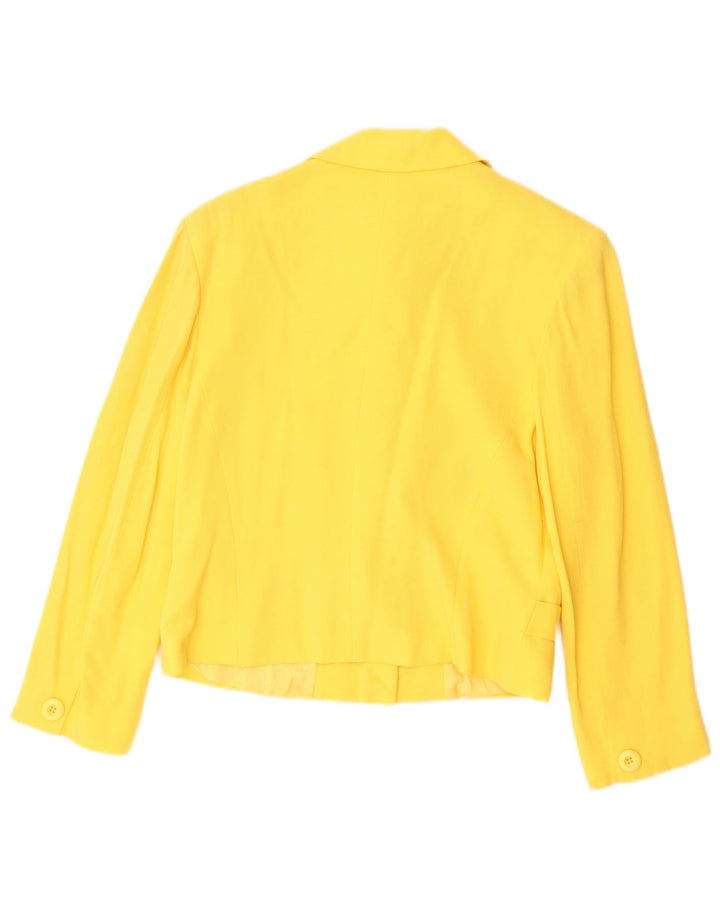 Le Group Womens 6 Button 2 Piece Skirt Set UK 12 Medium W28 Yellow Wool