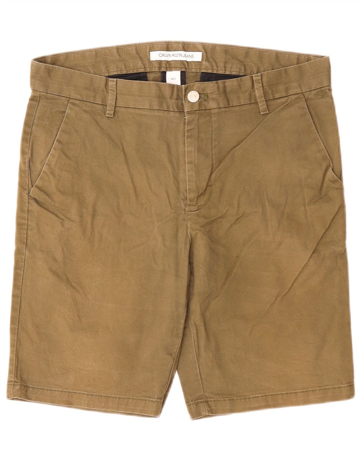 CALVIN KLEIN Mens Chino Shorts W31 Medium Beige Cotton
