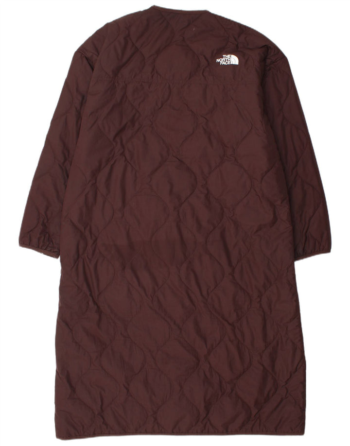 The North Face Womens Oversized Quilted Overcoat UK 14 Medium Brown