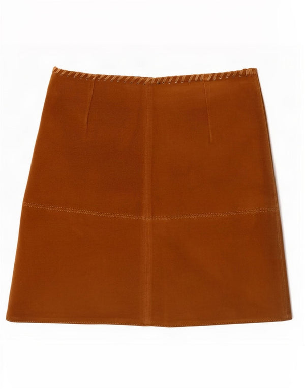 Zara Womens Suede Mini Skirt Medium W28 Beige Leather