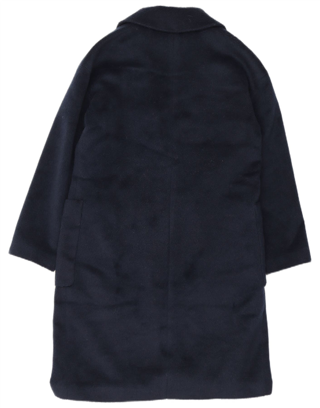 Marks & Spencer Womens Overcoat UK 12 Medium Navy Blue Polyester