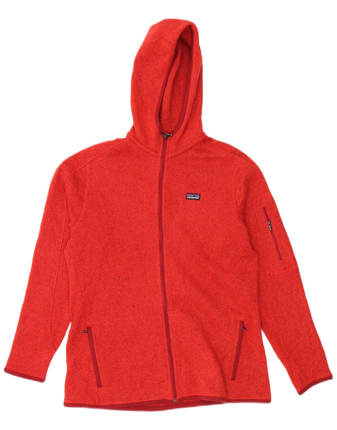 PATAGONIA Womens Zip Hoodie Sweater UK 18 XL Red Polyester